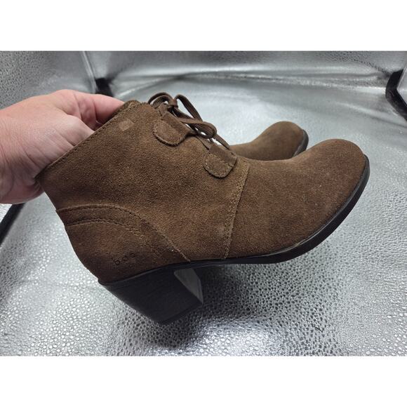 BOC Ankle Boots Style Z4923 Lace-up Side Zip Block Heel Brown Suede Size 7M - Picture 8 of 11
